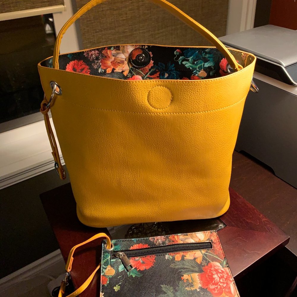Basket Tote/shoulder Bag with Organizer Insert